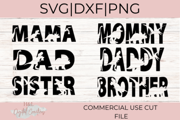 Dinosaur Mom, Dad, Sister, Brother Svg