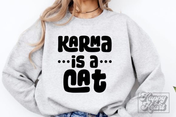 Karma is a Cat SVG PNG – A Cat Mom Design for Real Embroidery Work