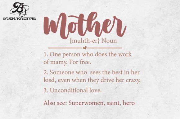 MOTHER NOUN – Mom Mama Mother’s Day SVG Review