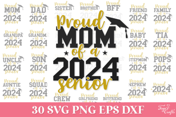 Proud Mom Family of a 2024 Senior: A Design for Real Embroidery Projects
