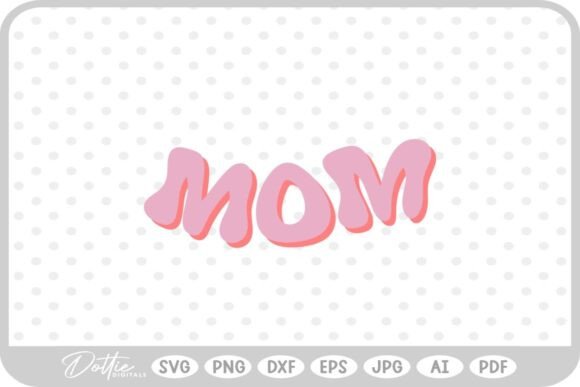 Wavy Mom Text: A Groovy Embroidery Design for Real Projects
